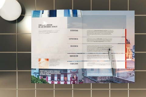 Diseño del nuevo folleto informativo de la Sociedad Estatal de Gestión Inmobiliaria de Patrimonio, S.A.