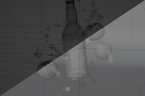 Modelo 3D de la Sidra de Primavera Val de Boides de Sidra Castañón para cartel promocional.